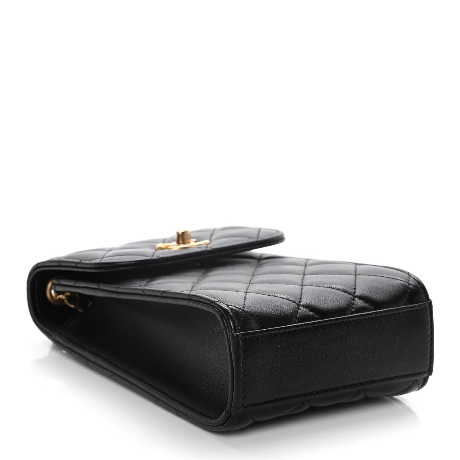 Chanel Lambskin Quilted Vertical Pearl Crush Flap With Chain Black 3 of 15