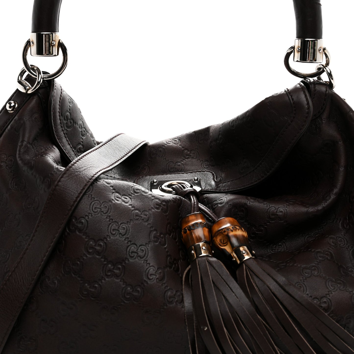 Guccissima Large Indy Top Handle Hobo Dark Brown