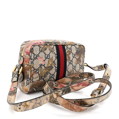 Gucci GG Supreme Monogram Water Flora Web Mini Ophidia Shoulder Bag Beige White Multicolor 3 of 10