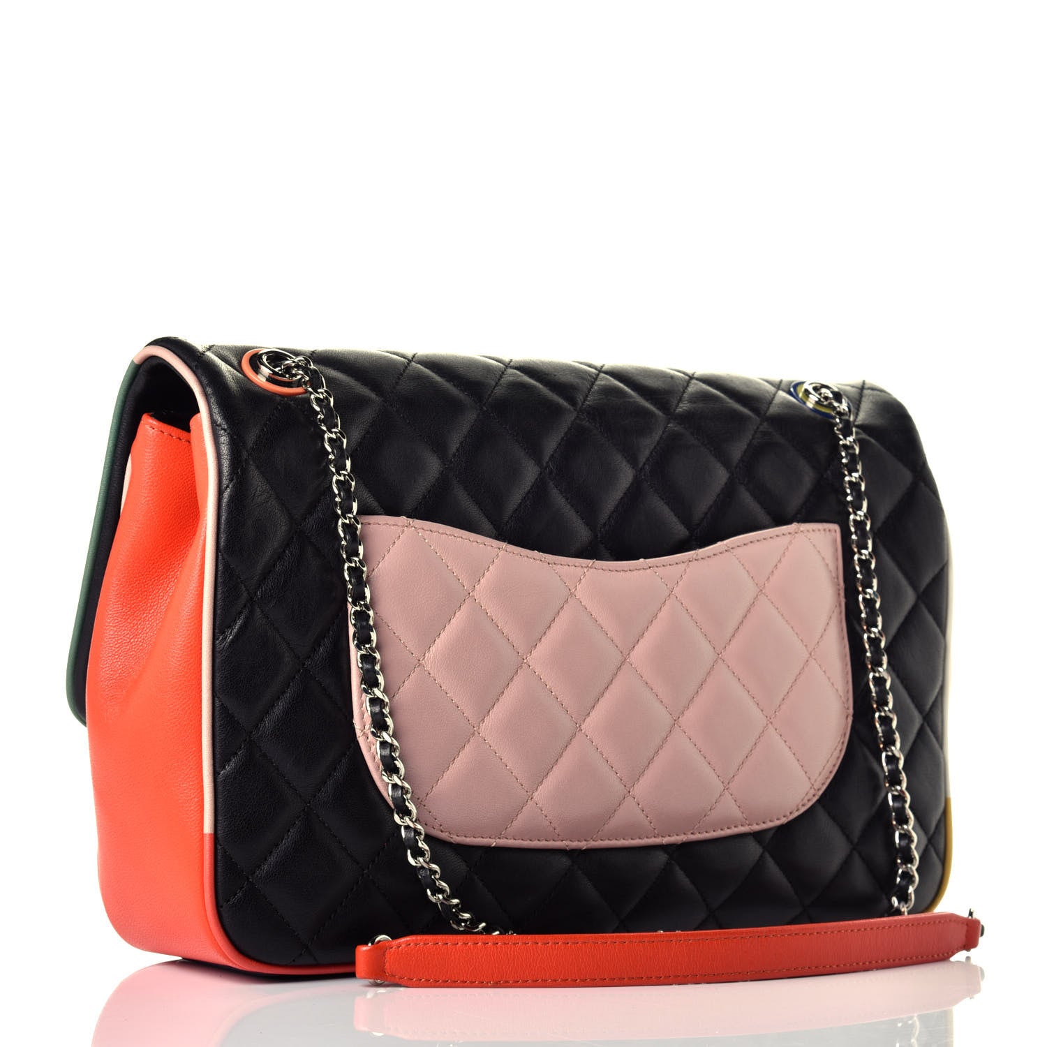 Chanel Lambskin Quilted Jumbo Cuba Color Flap Black 3 of 9