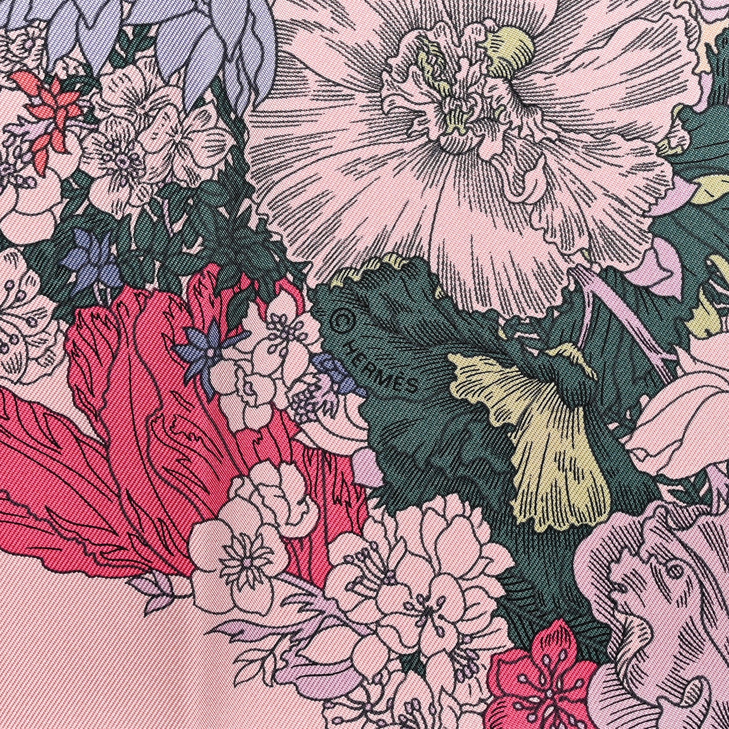 Silk Twill Robe Legere Scarf 90 Rose Hortensia Bleu