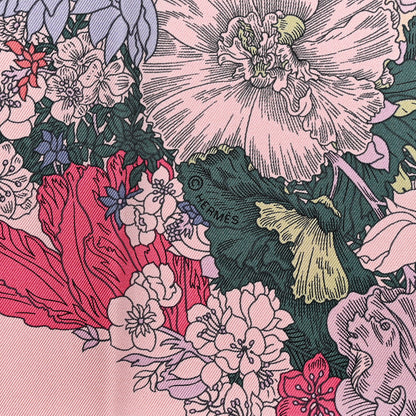 Hermes Silk Twill Robe Legere Scarf 90 Rose Hortensia Bleu 4 of 5