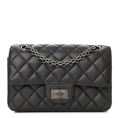 Chanel Metallic Sheepskin Quilted 2.55 Reissue Mini Flap Dark Silver 1 of 13