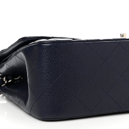 Chanel Caviar Quilted Jumbo Double Flap Navy Blue 9 of 12