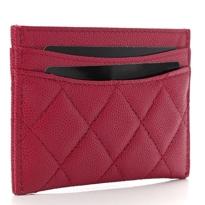 Chanel Caviar Quilted Card Holder Dark Pink 3 of 7