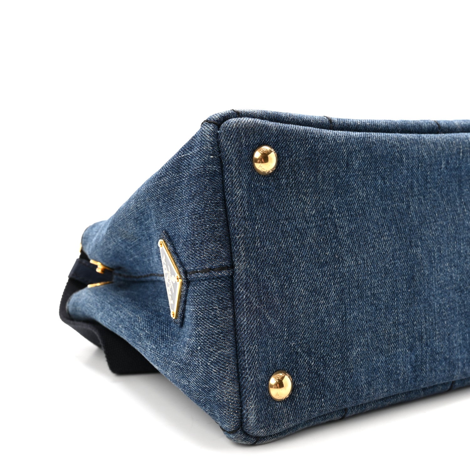 Prada Denim Small Logo Tote Bleu 8 of 9