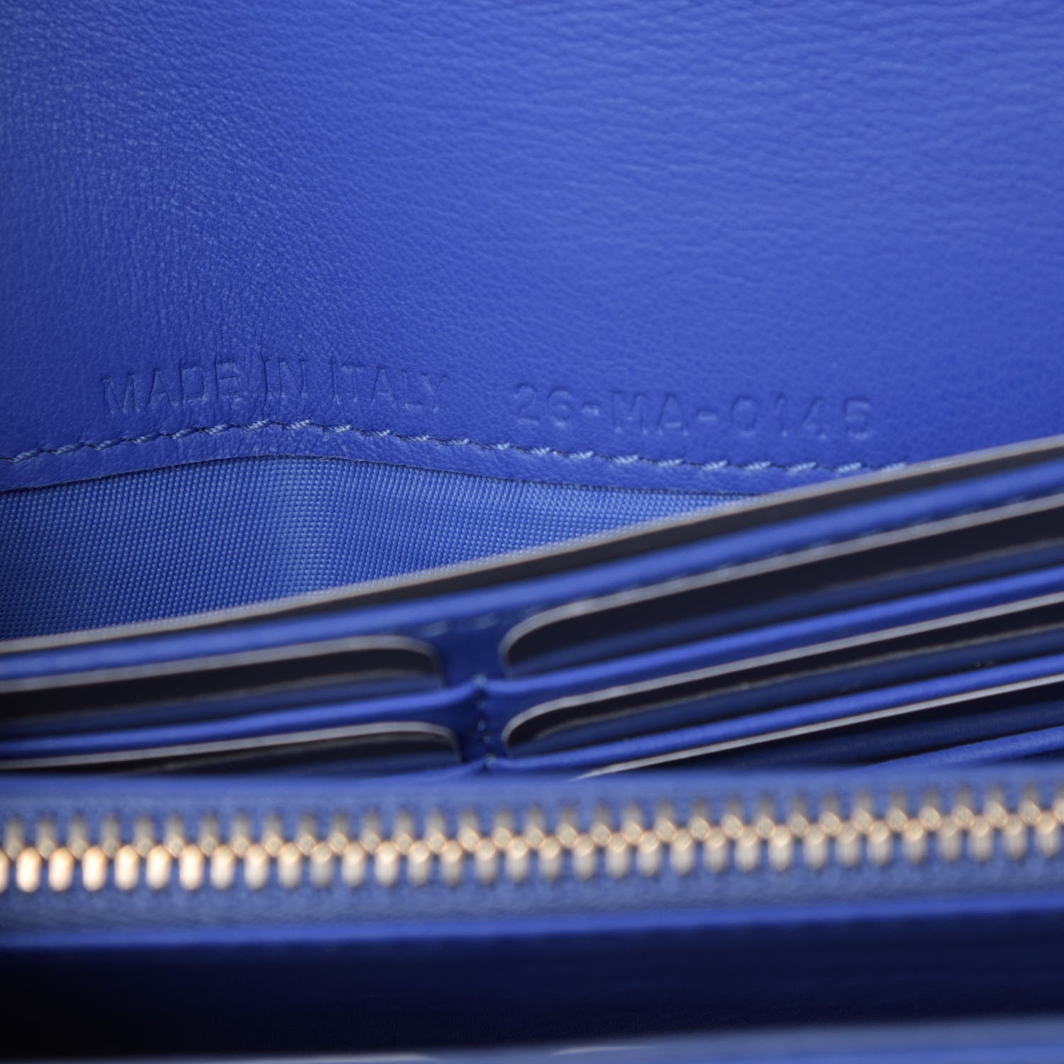 Christian Dior Patent Cannage Miss Dior Chain Wallet Blue 7 of 7