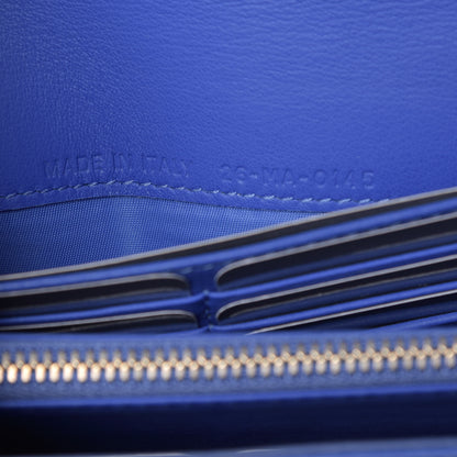 Christian Dior Patent Cannage Miss Dior Chain Wallet Blue 7 of 7