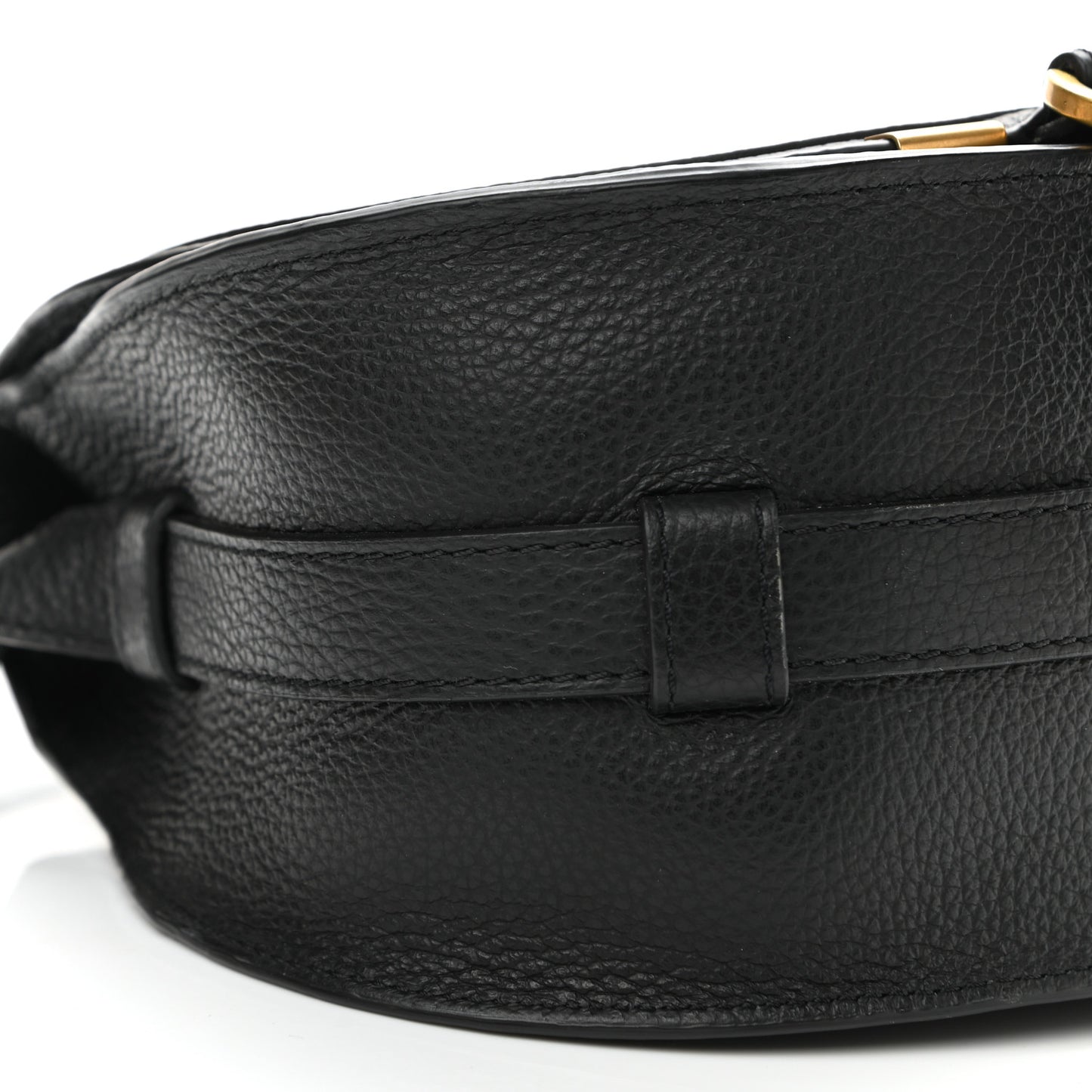 Calfskin Mini Marcie Round Crossbody Bag Black