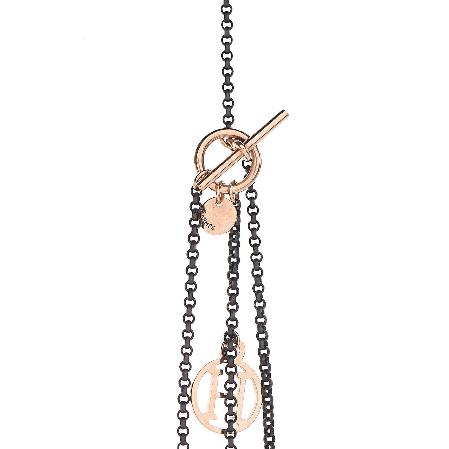 Sterling Silver 18K Rose Gold Crazy Calèche Lariat Necklace