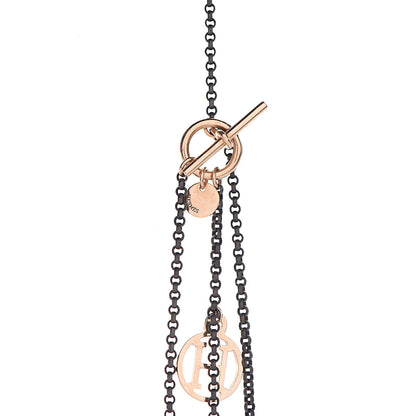 Hermes Sterling Silver 18K Rose Gold Crazy Calèche Lariat Necklace 7 of 8