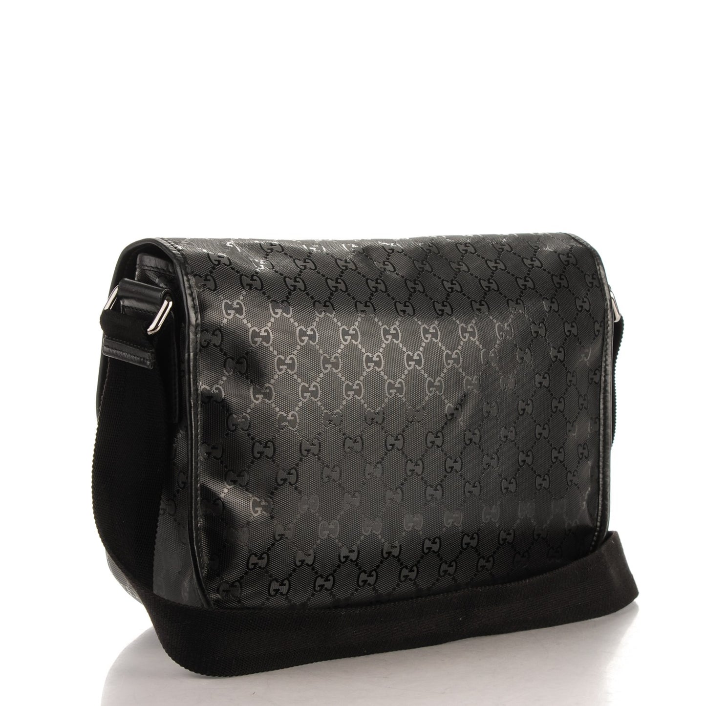 Imprime Monogram Medium Double Buckle Flap Messenger Bag Black