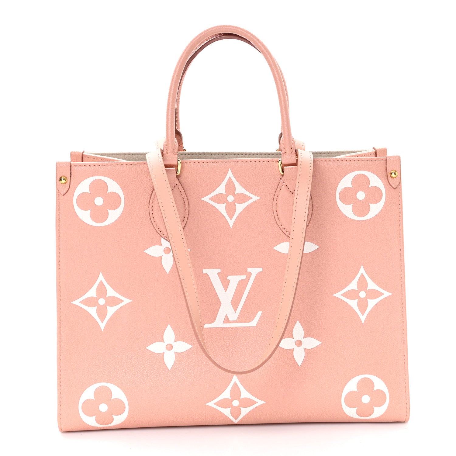 Louis Vuitton Empreinte Monogram Giant Onthego MM Rose Trianon Creme 1 of 9
