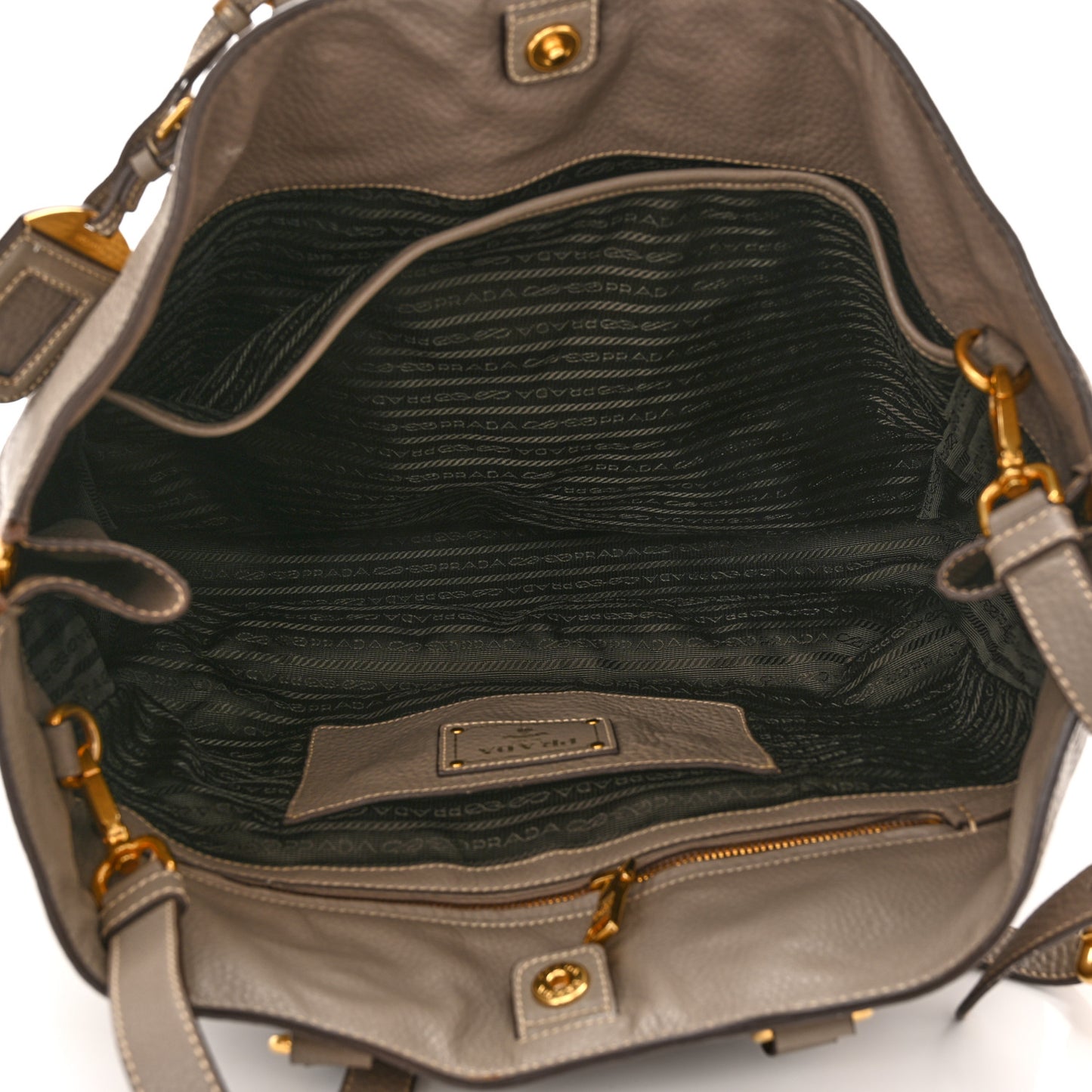 Vitello Daino Zippered Tote Argilla