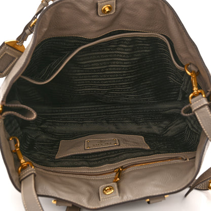 Prada Vitello Daino Zippered Tote Argilla 5 of 14