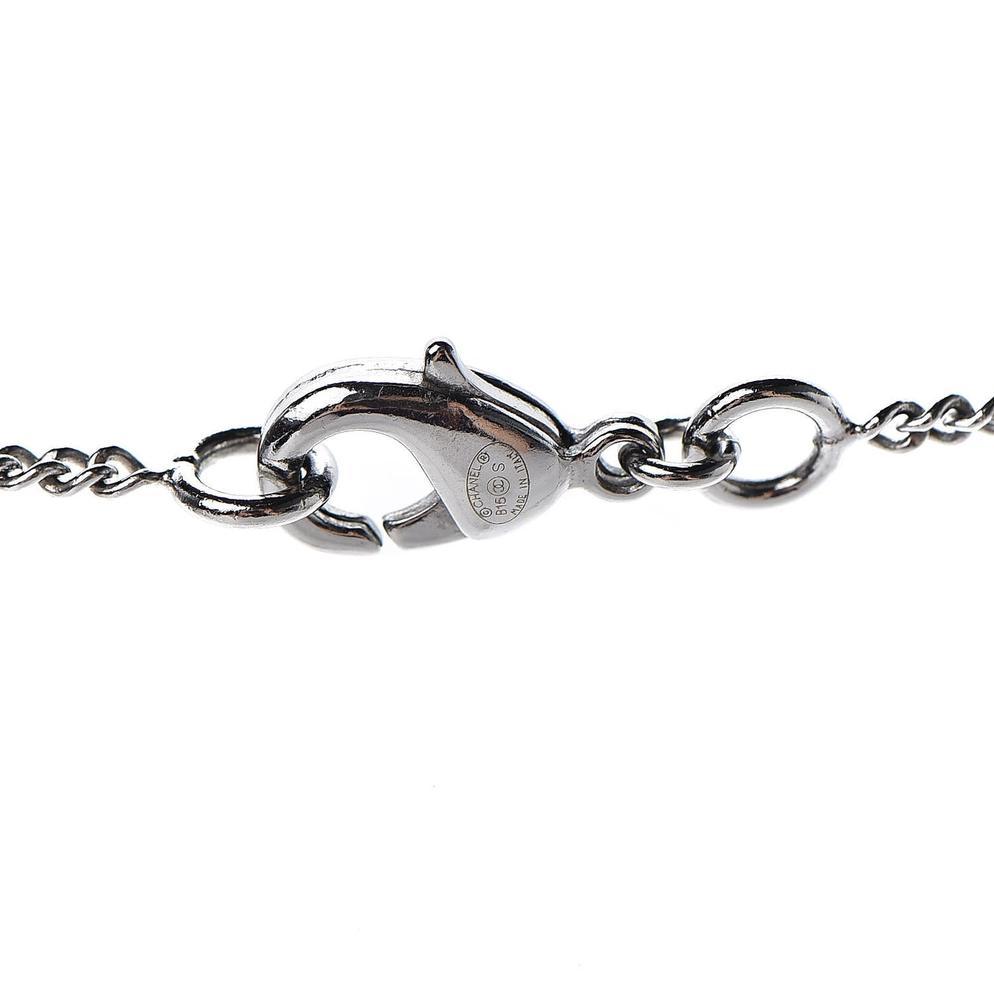 Baguette Crystal CC Necklace Silver