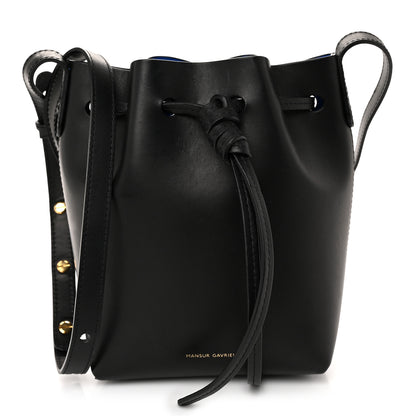 Mansur Gavriel Calfskin Mini Mini Bucket Bag Black Royal Blu 1 of 11