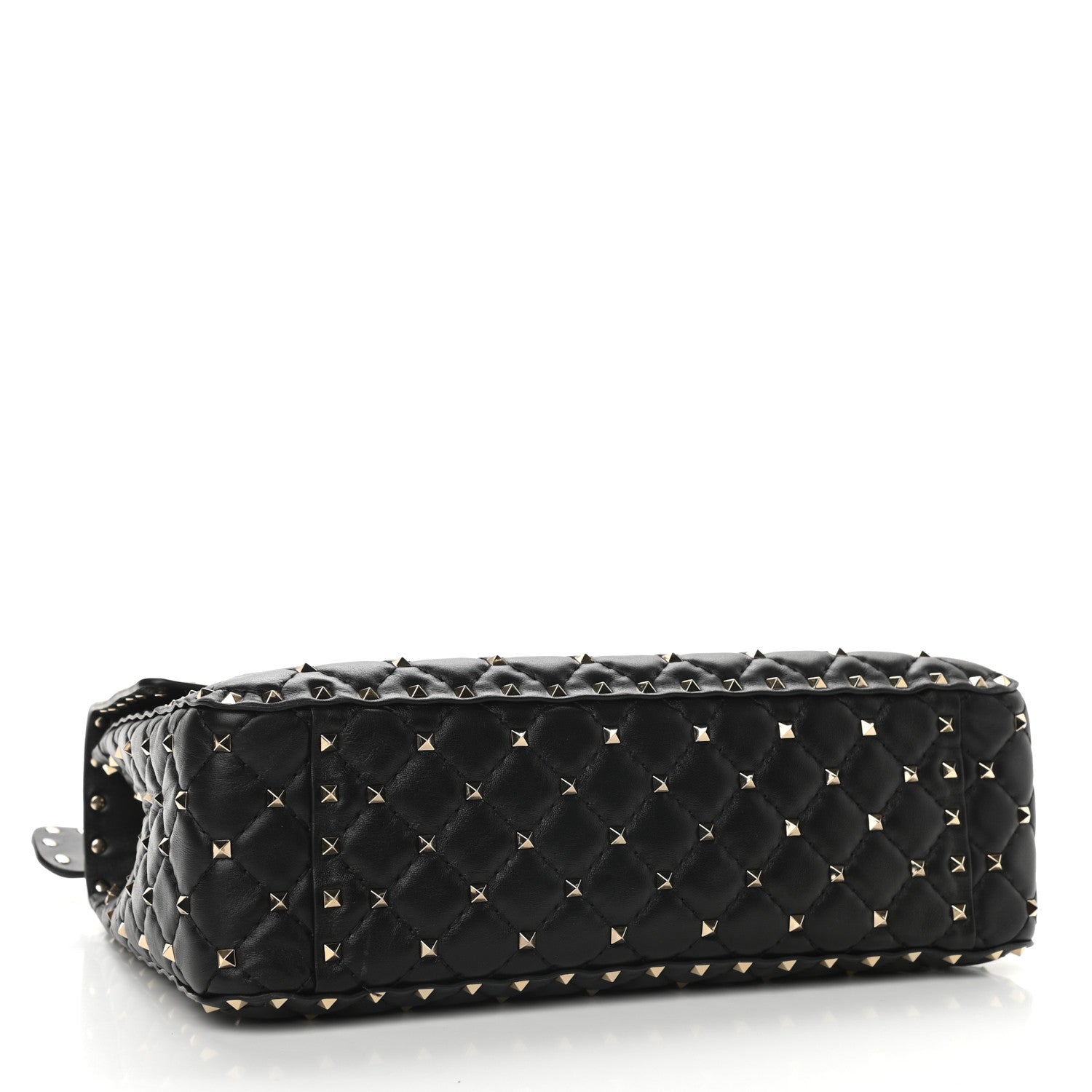 Valentino Garavani Lambskin Large Rockstud Spike Shoulder Bag Black 4 of 8