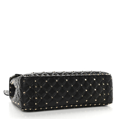Valentino Garavani Lambskin Large Rockstud Spike Shoulder Bag Black 4 of 8