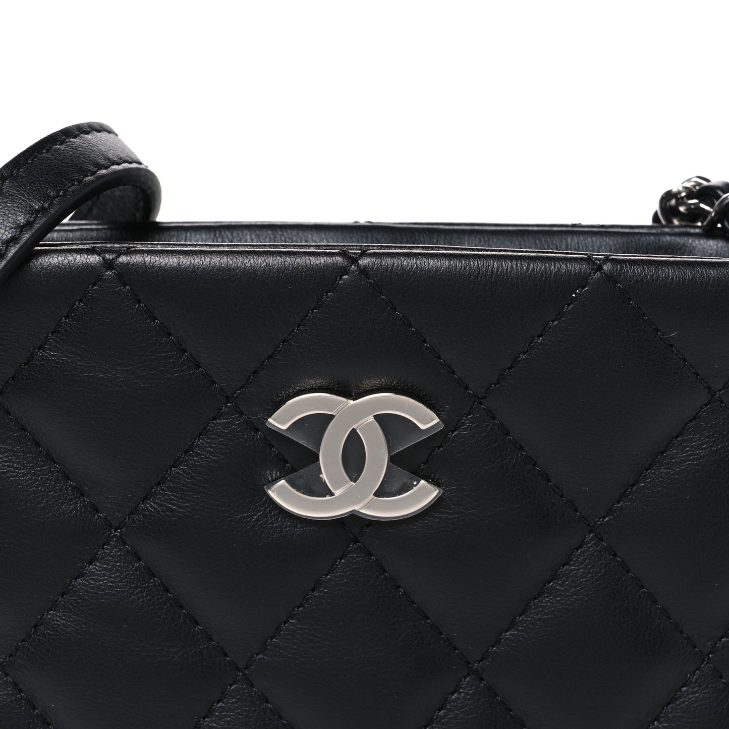 Lambskin Quilted Uniform Crossbody Bag Black
