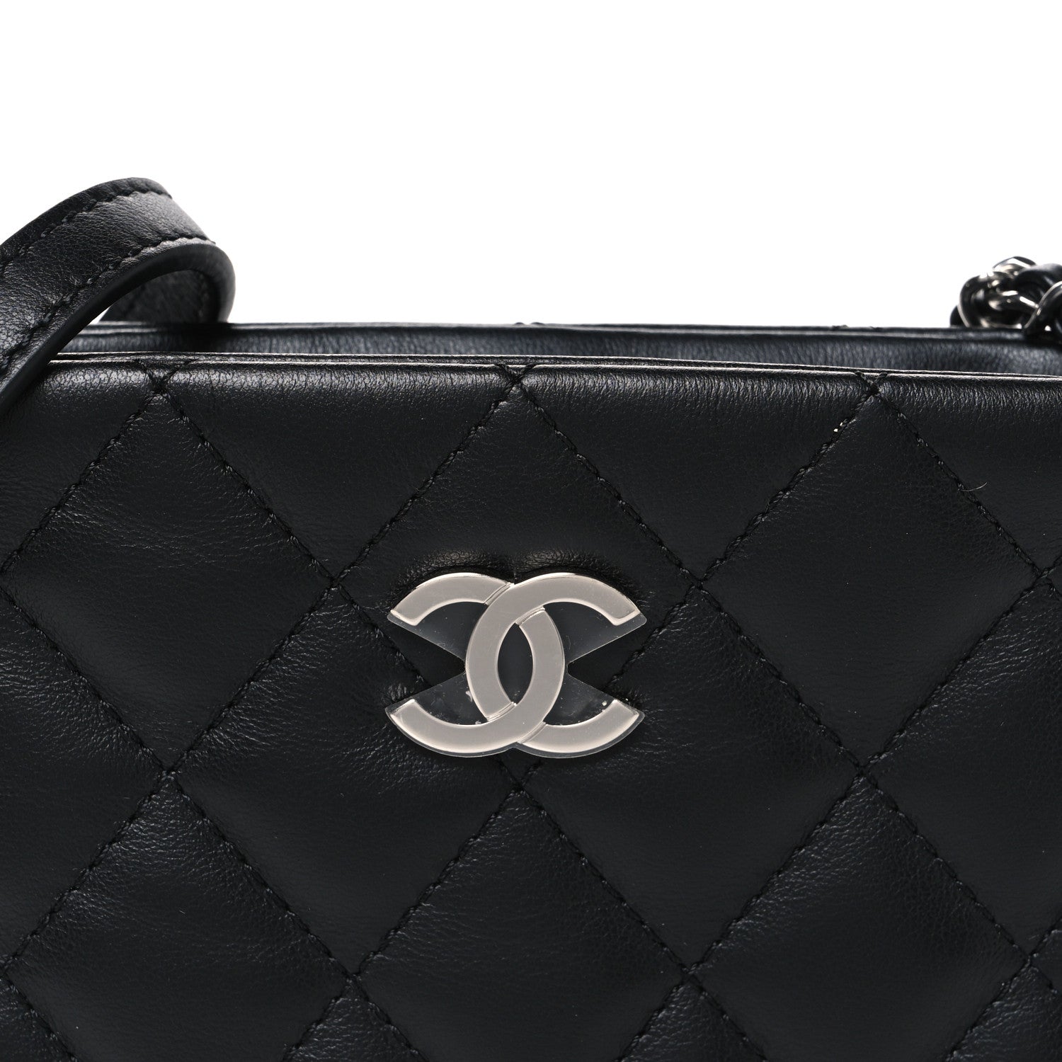 Chanel Lambskin Quilted Uniform Crossbody Bag Black 7 of 9