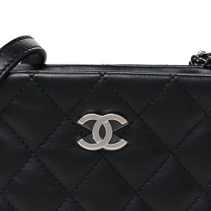 Chanel Lambskin Quilted Uniform Crossbody Bag Black 7 of 9