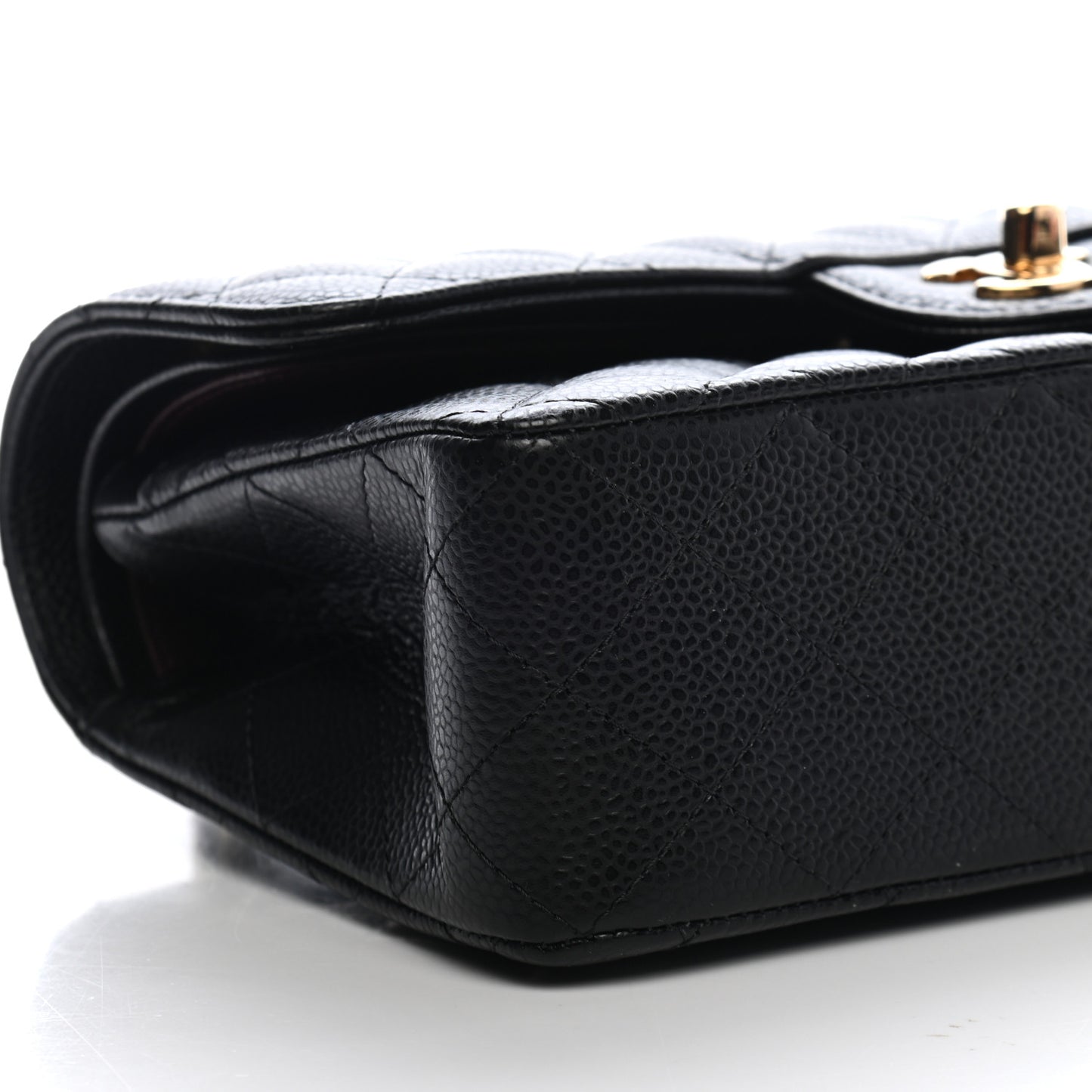 Caviar Quilted Small Double Flap Black