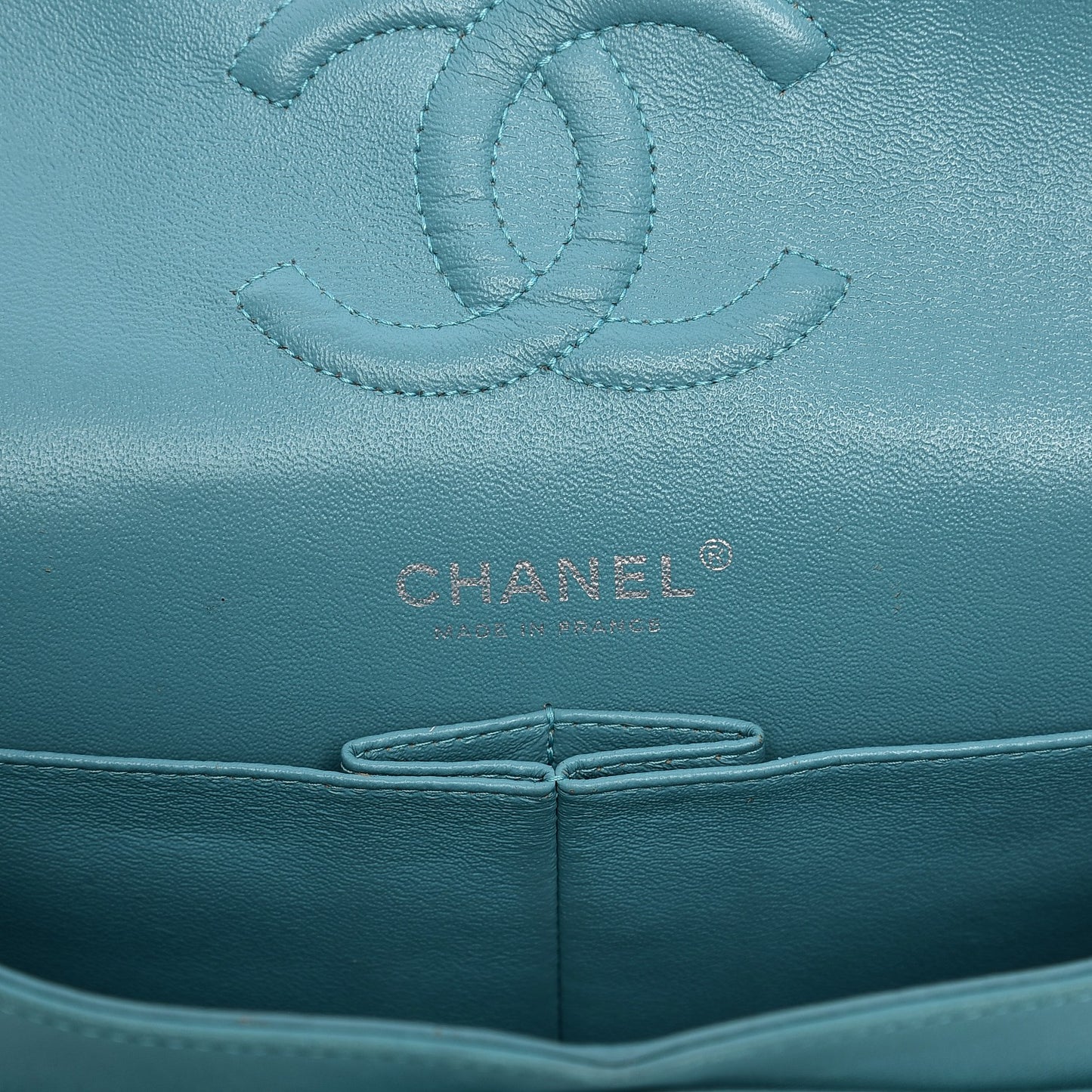 Lambskin Medium Double Flap Turquoise