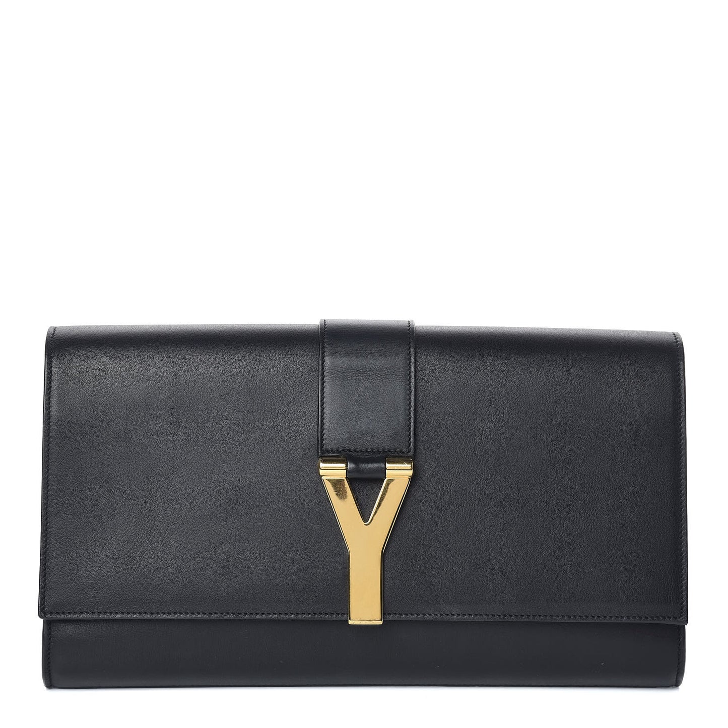 Calfskin Classic Y Ligne Clutch Black