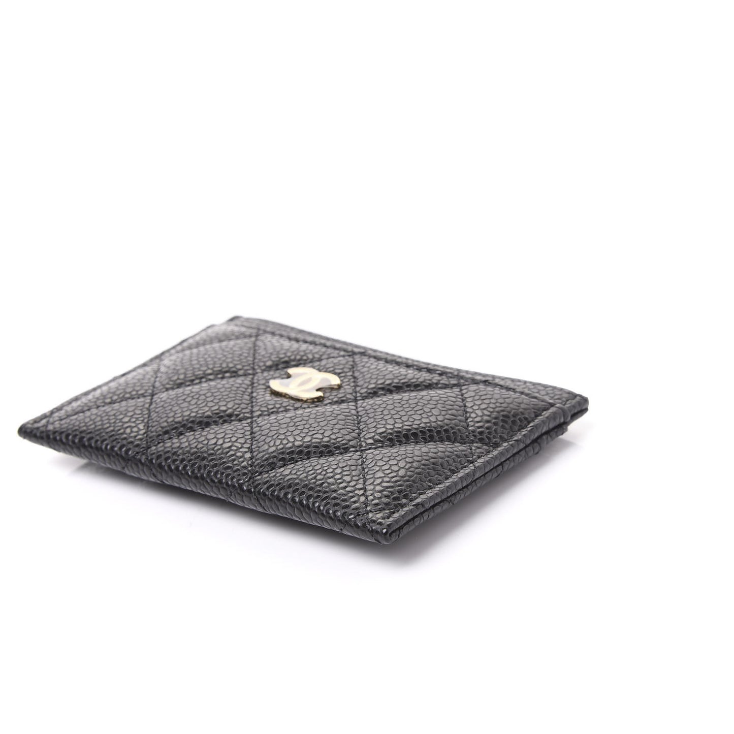 Caviar Quilted Card Holder Black