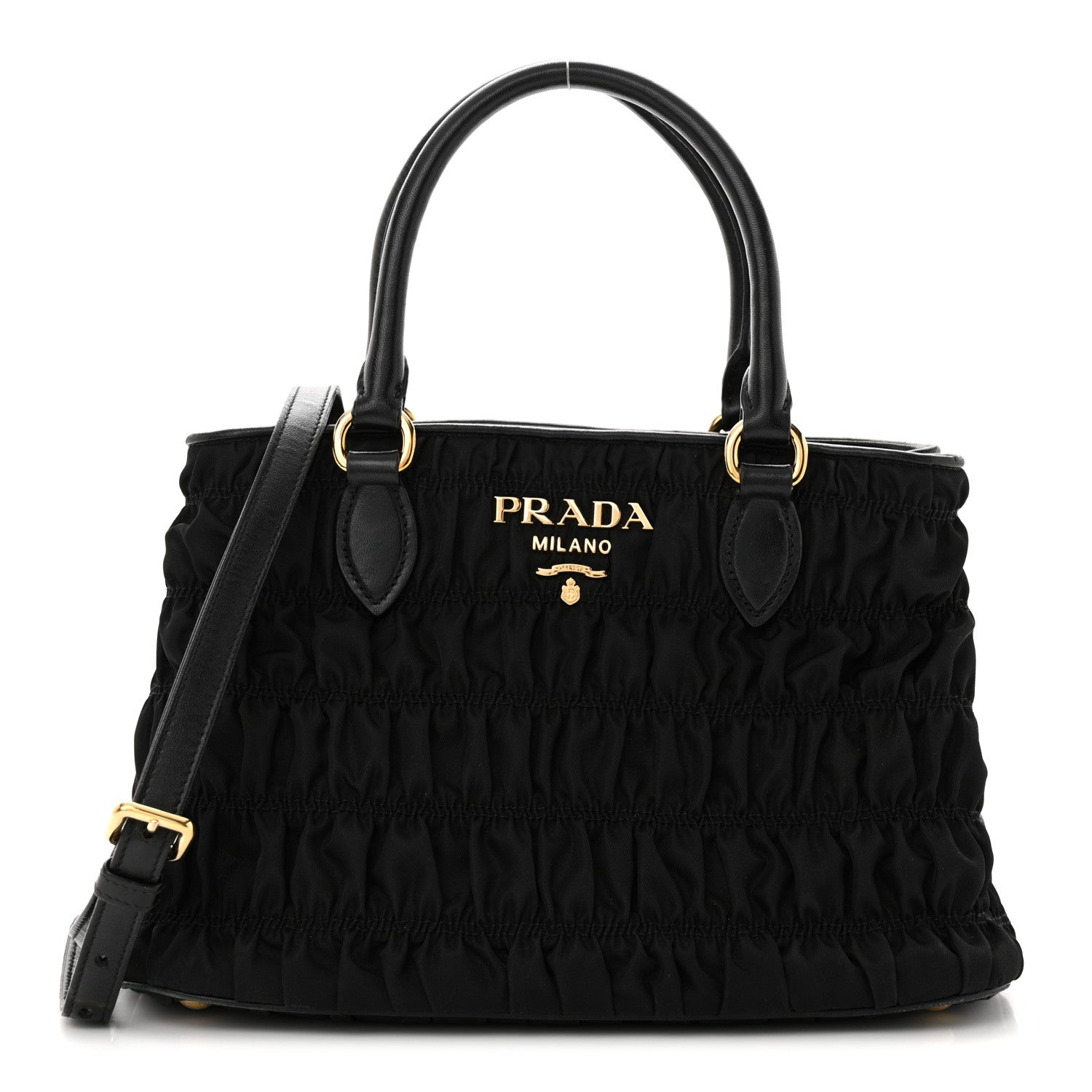 Prada Tessuto Nylon Gaufre Small Tote Black 1 of 13
