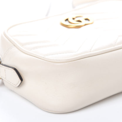 Gucci Calfskin Matelasse Mini GG Marmont Chain Shoulder Bag White 9 of 14