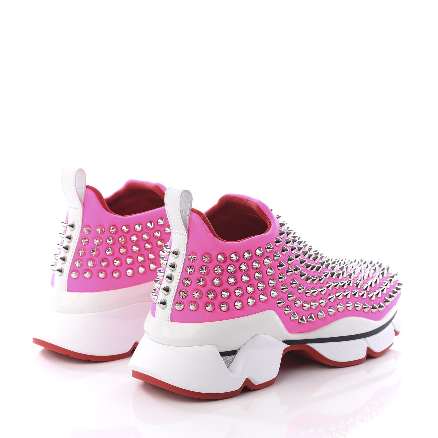 Christian Louboutin Neoprene Spike Sock Donna Flat Sneakers 35 Rose Fluo 4 of 7