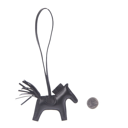 Hermes Milo Lambskin Grigri Rodeo Horse Bag Charm PM So Black 3 of 6