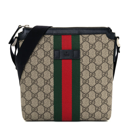 Gucci GG Supreme Monogram Web Messenger Bag Black 1 of 10