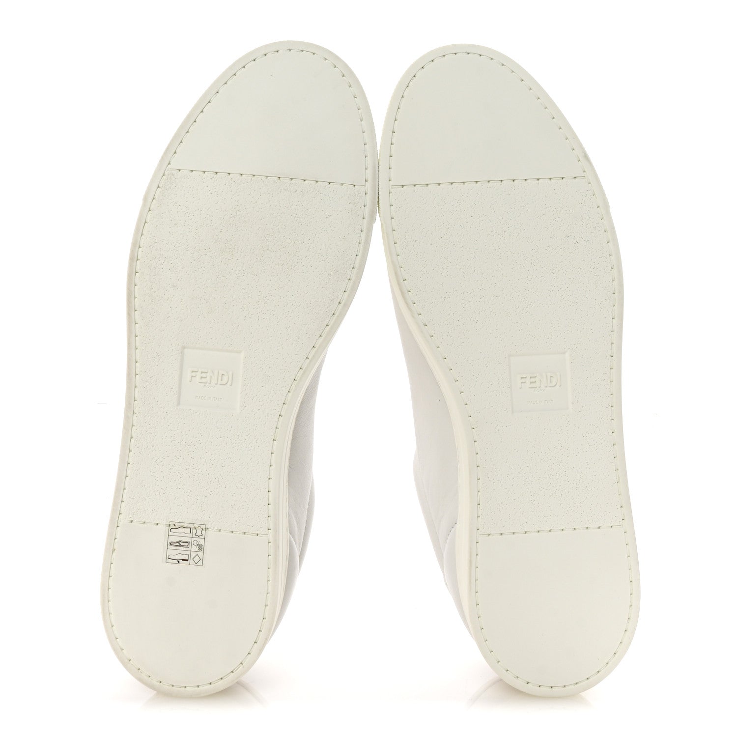Fendi Vitello Karligraphy Embossed Low Top Sneakers 9 White 6 of 10