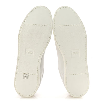 Fendi Vitello Karligraphy Embossed Low Top Sneakers 9 White 6 of 10