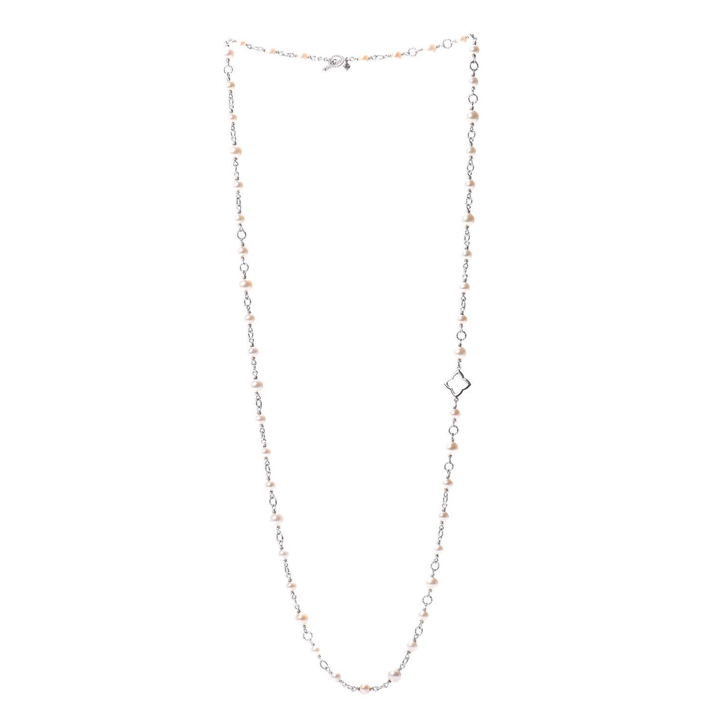 Sterling Silver Pearl Bijoux Chain Necklace 40"