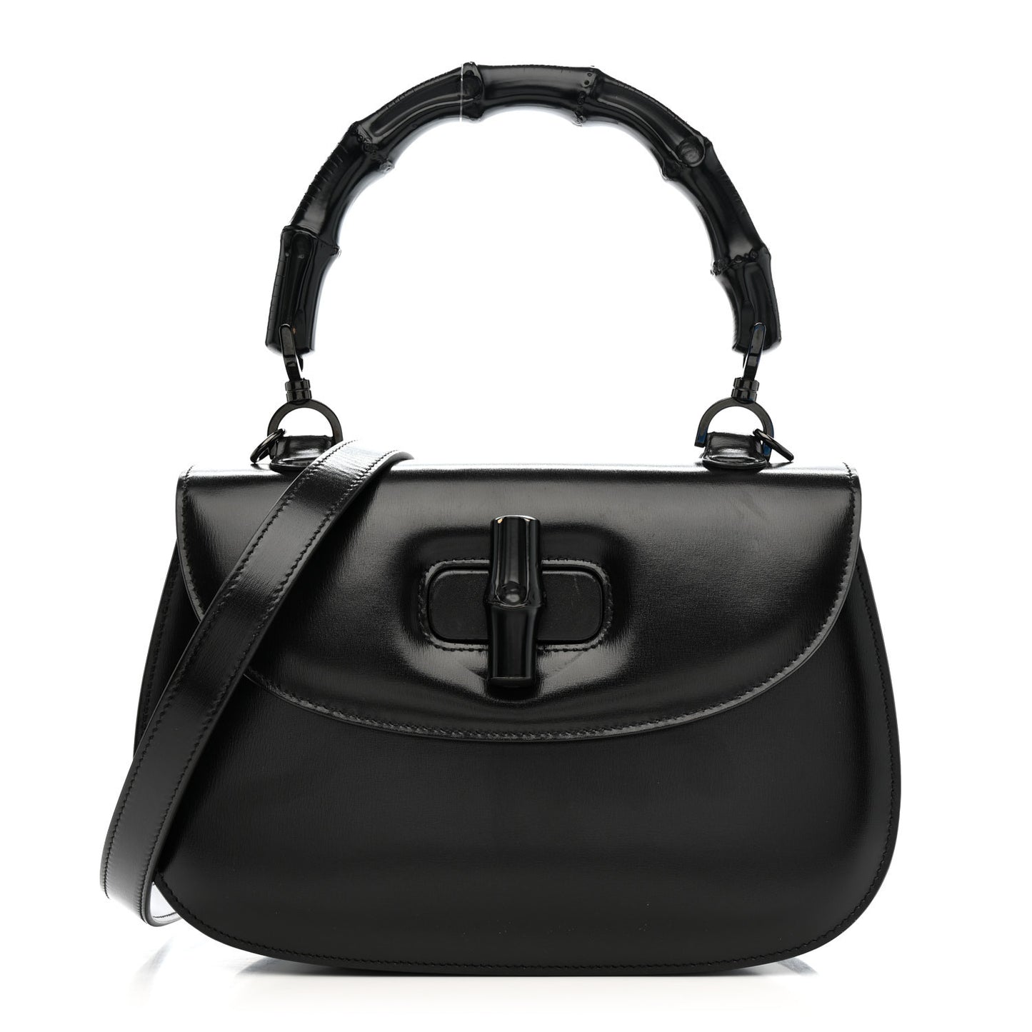 Boarded Dyana Lux Calfskin Web Monochrome Medium Bamboo 1947 Top Handle Bag Black