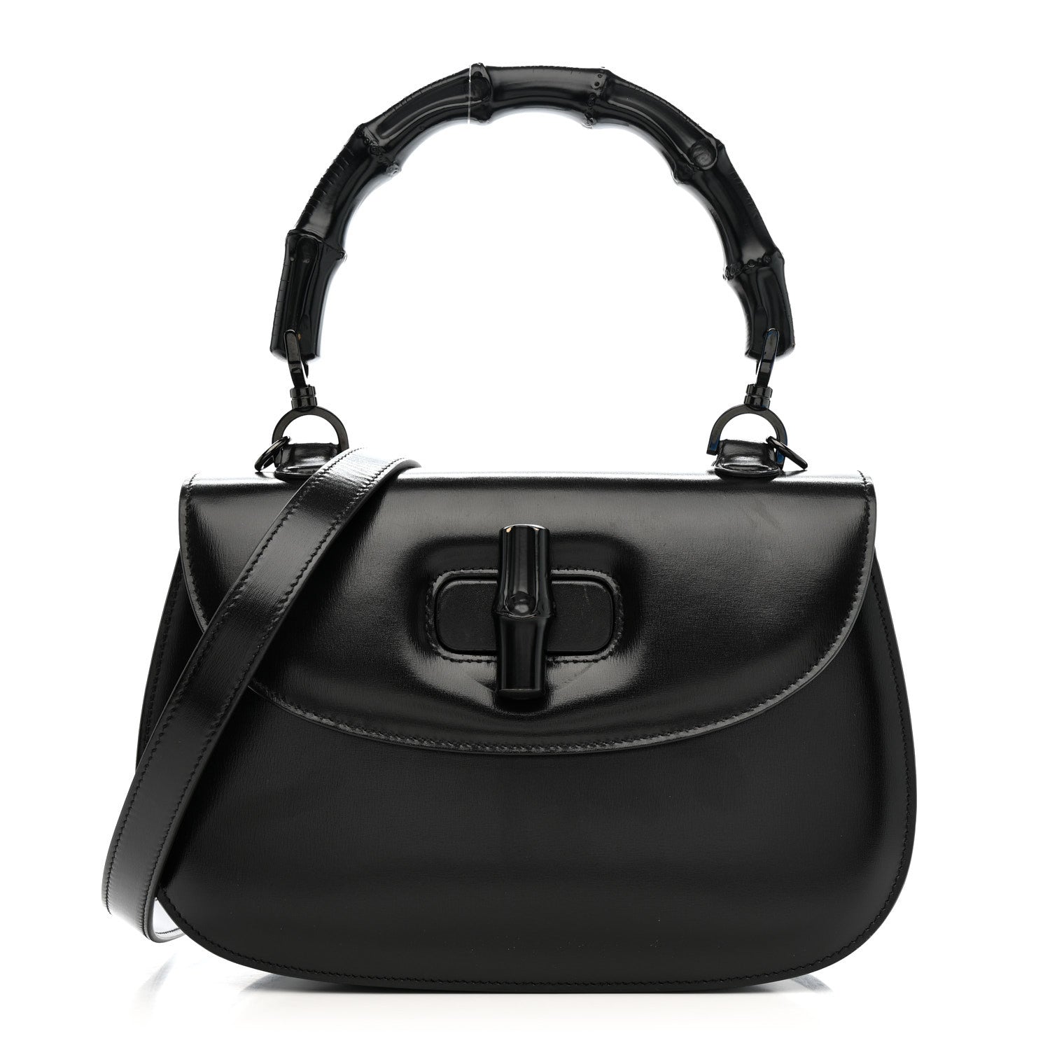 Gucci Boarded Dyana Lux Calfskin Web Monochrome Medium Bamboo 1947 Top Handle Bag Black 1 of 19