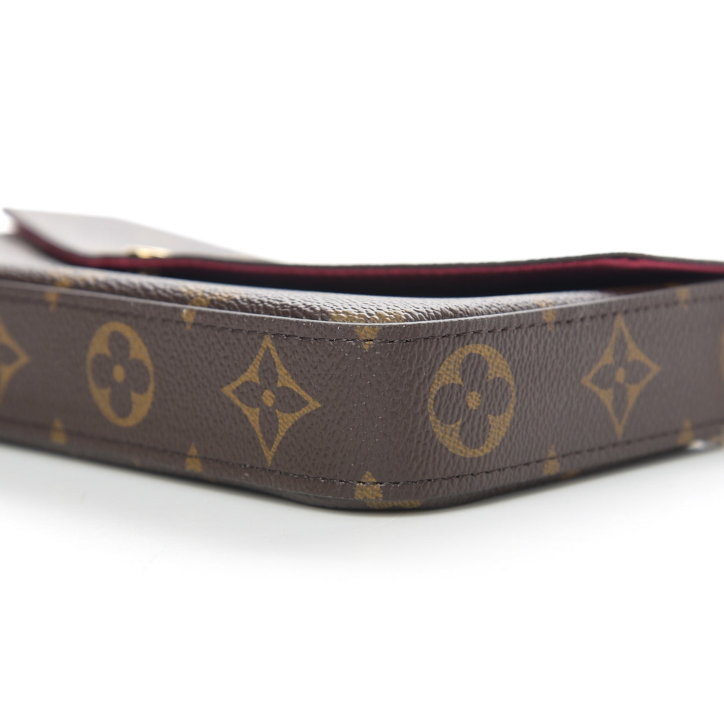 Monogram Pochette Felicie Chain Wallet Fuchsia