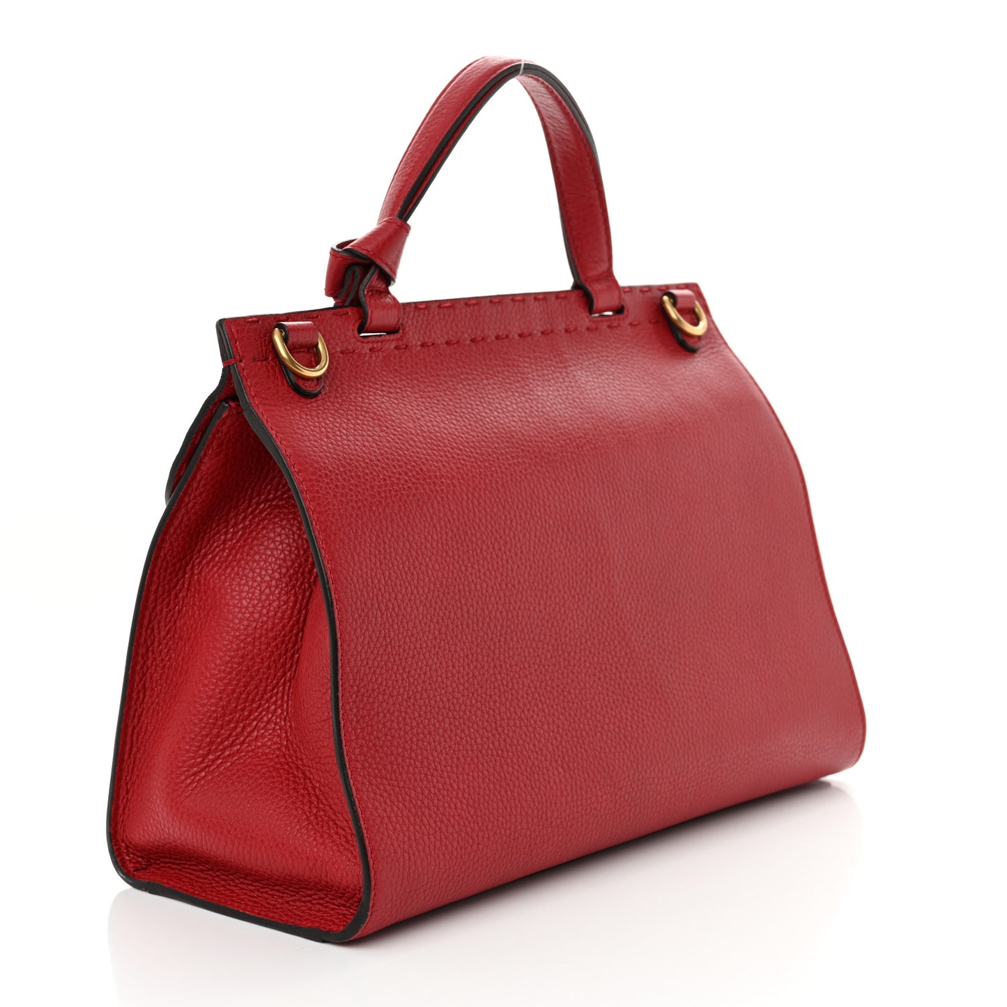 Calfskin Small GG Marmont Top Handle Bag Vulcanic Red