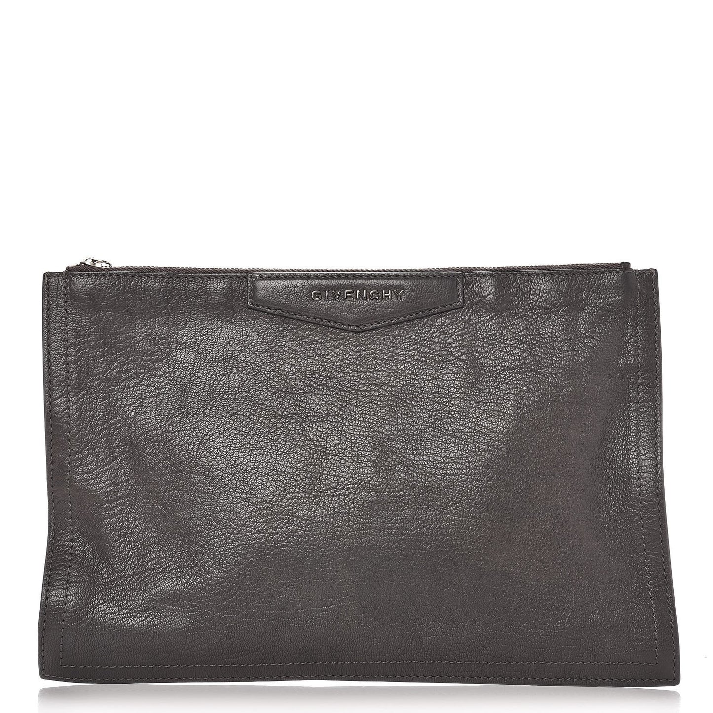 Sugar Goatskin Medium Antigona Pouch Elephant Grey