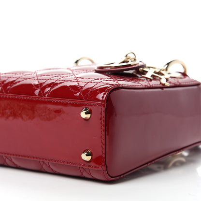 Christian Dior Patent Cannage Mini Lady Dior Red 7 of 10
