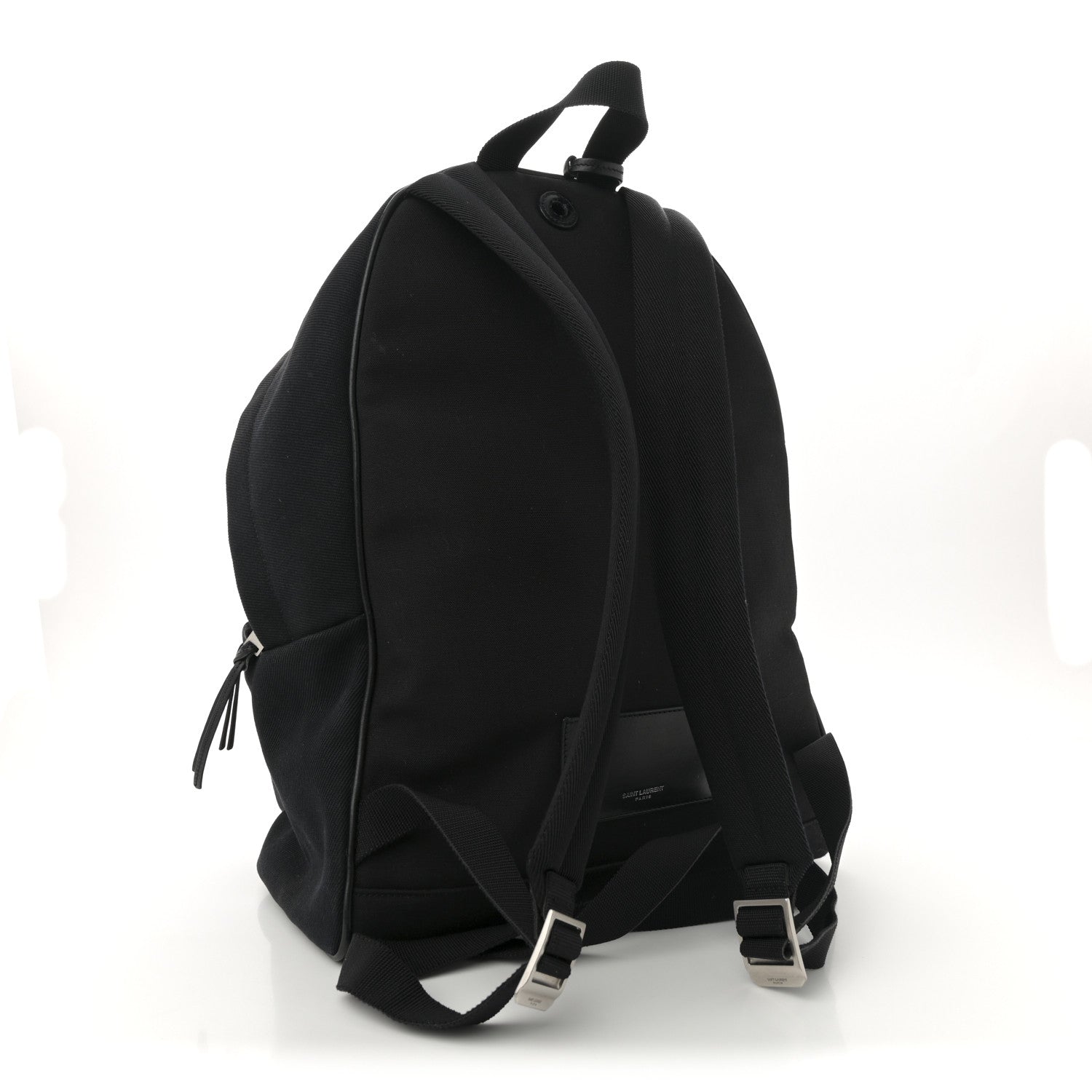 Saint Laurent Canvas Signature Embroidered City Backpack Black 3 of 12