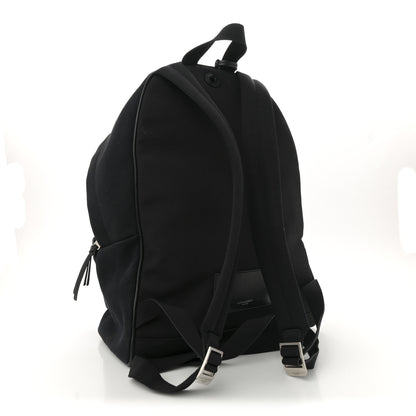 Saint Laurent Canvas Signature Embroidered City Backpack Black 3 of 12