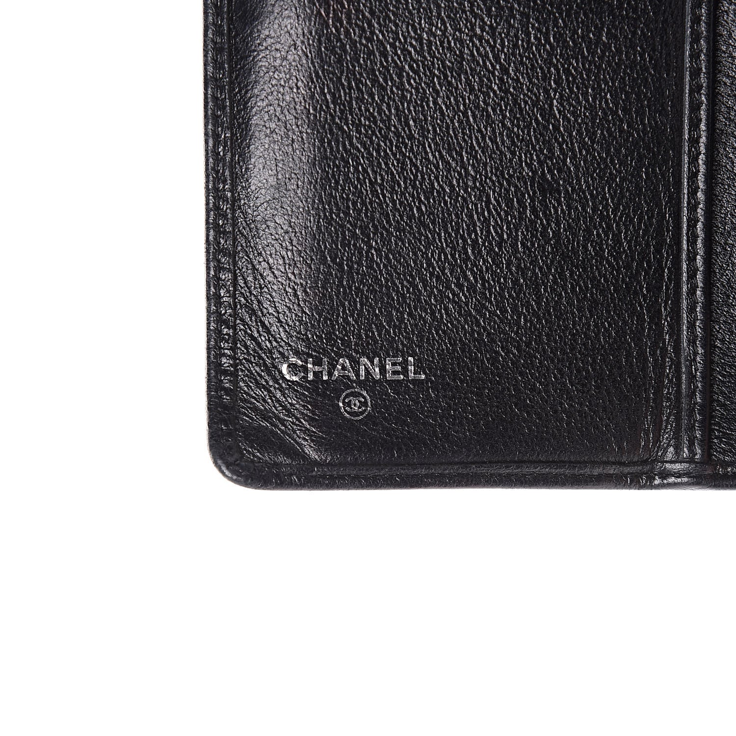 Chanel Goatskin Camellia Embossed Yen Wallet Black 6 of 11