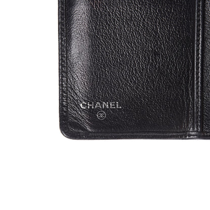 Chanel Goatskin Camellia Embossed Yen Wallet Black 6 of 11