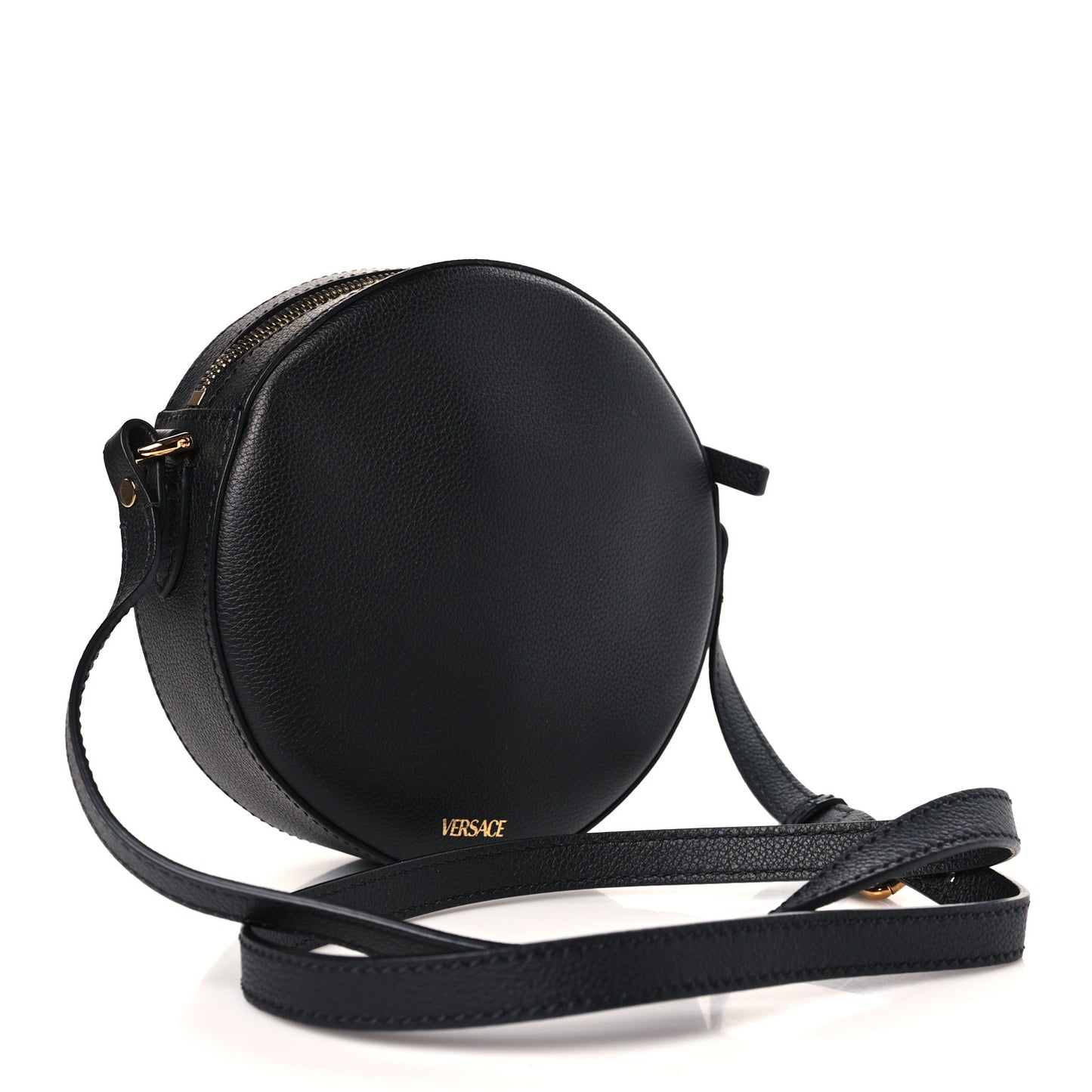 Calfskin La Medusa Round Camera Bag Black