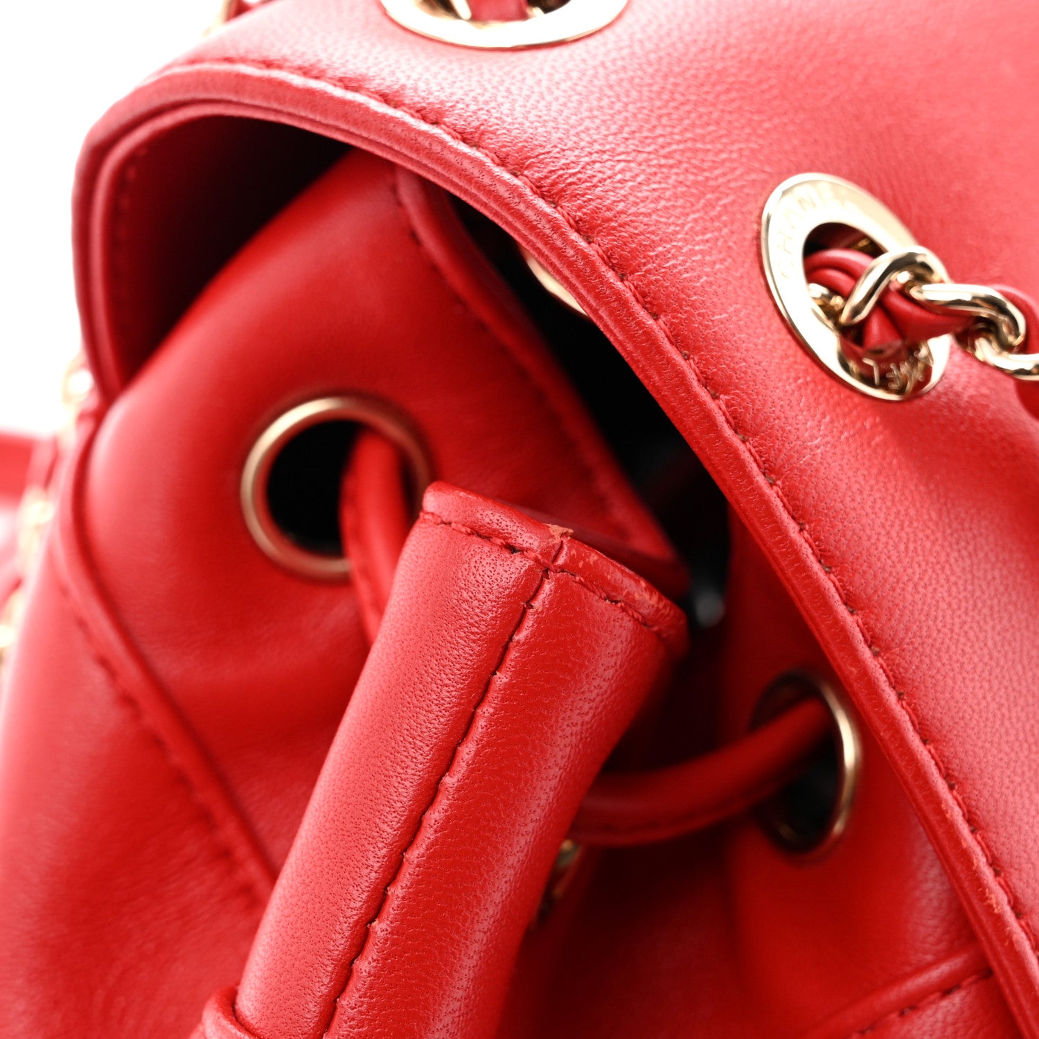 Chanel Lambskin CC Mania Backpack Red 13 of 13